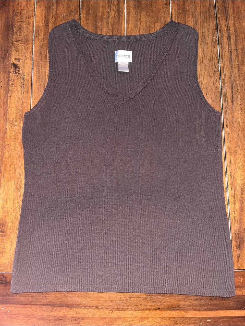 Chico's size 1 women’s Dark Brown V-Neck Top
